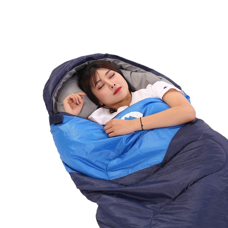 SWTMERRY Sleeping Bag 3 Seasons (Summer, Spring, Fall) Warm & Cool Weather - Lightweight,Waterproof Indoor & Outdoor Use for Camping Hiking, Backpacking and Survival (Navy Blue) - Image 4